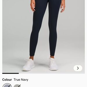 lululemon athletica True Navy base pace leggings 28”